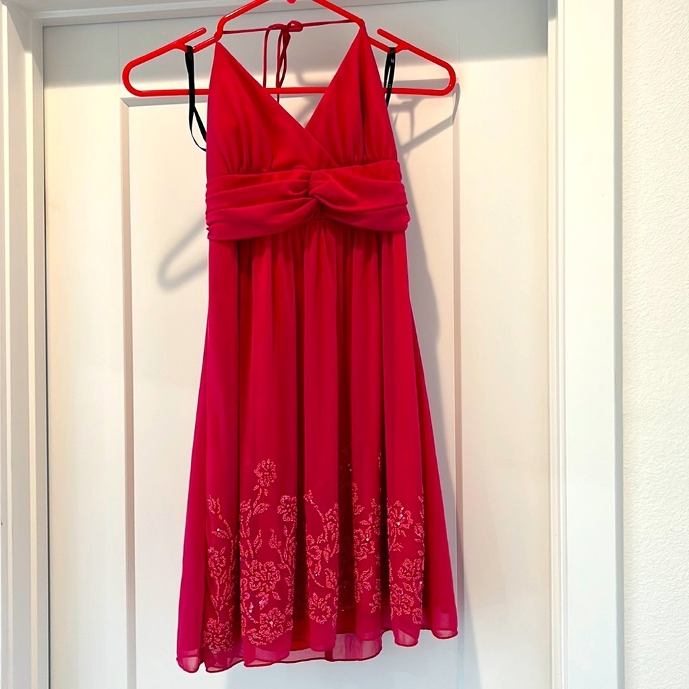 Hot pink cute dress